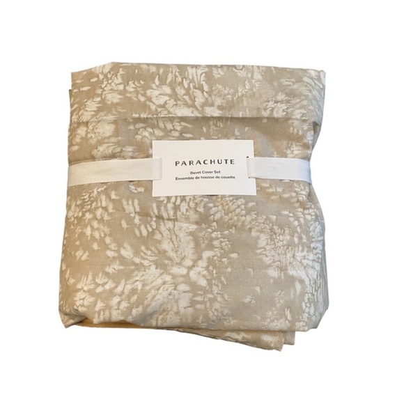 Parachute Percale Cotton Duvet Cover Set in Meadow Bone Print King/Cal King - Picture 3 of 6
